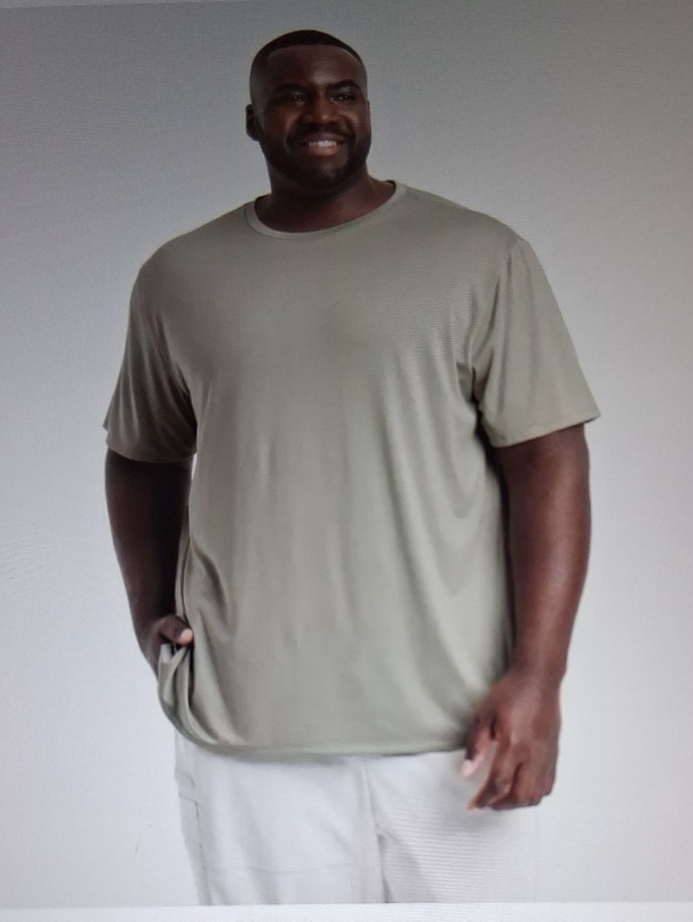 3 Mens All In Motion Light Olive Big Relaxed Fit Performance T-Shirt New XXL